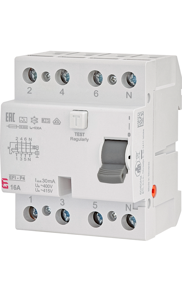 EFI-P4 A 16A/30mA áram-védőkapcsoló